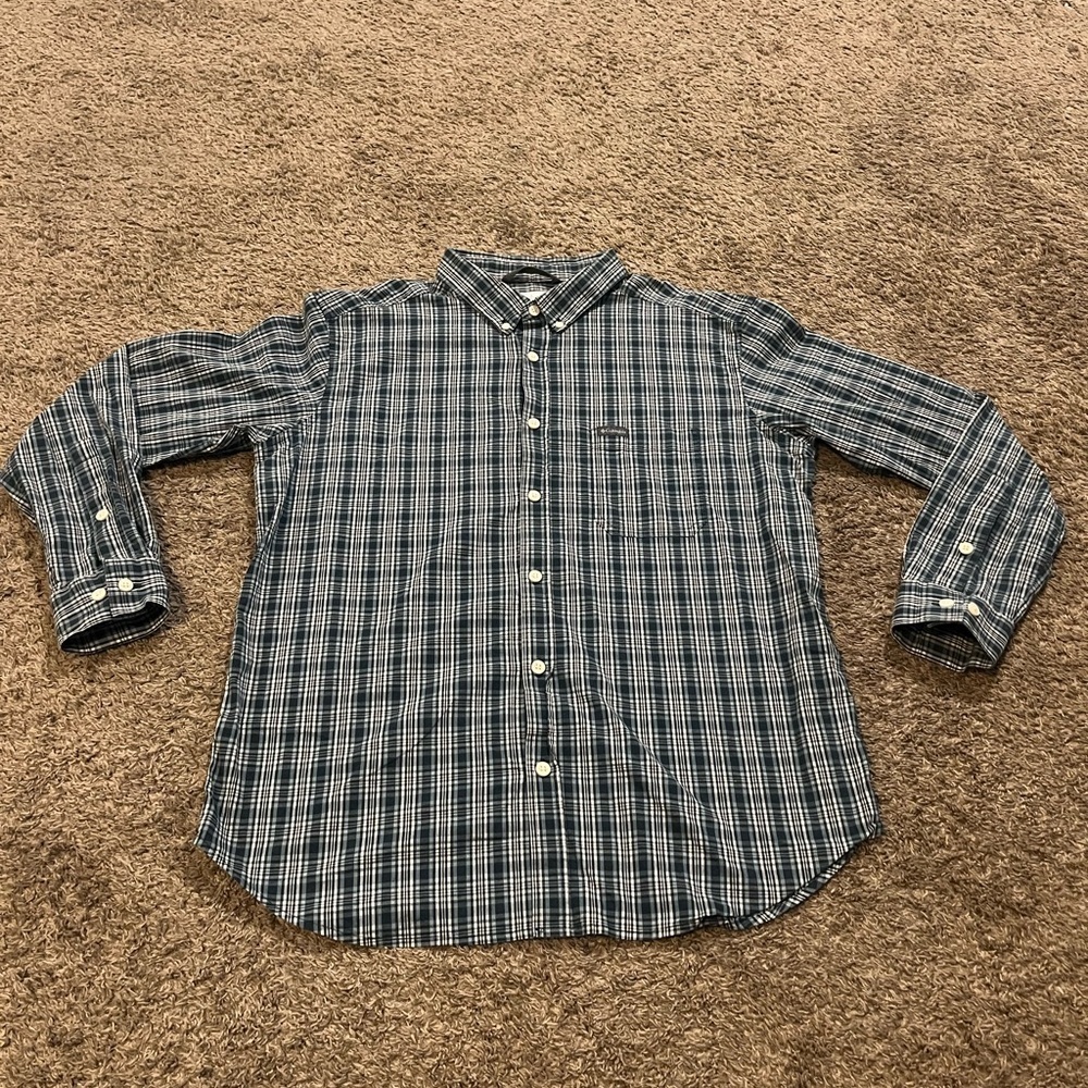 Columbia Sportswear Men's Blue Plaid Long Sleeve Casual Button Up Shirt - Picture 1 of 7